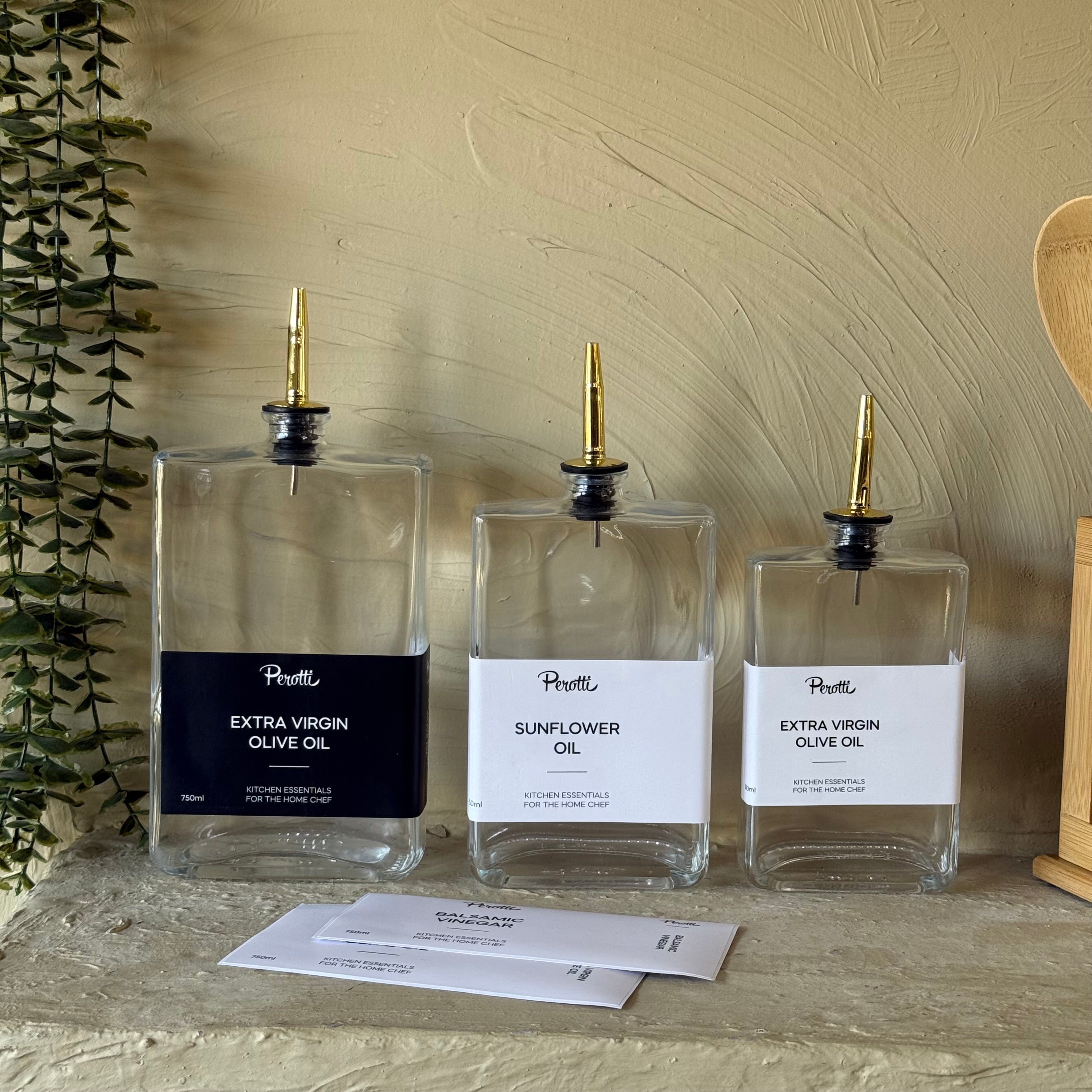 Perolly Cam Gold Kapaklı Yağlık Seti 350 ml, 500 ml, 750 ml KOD:18116