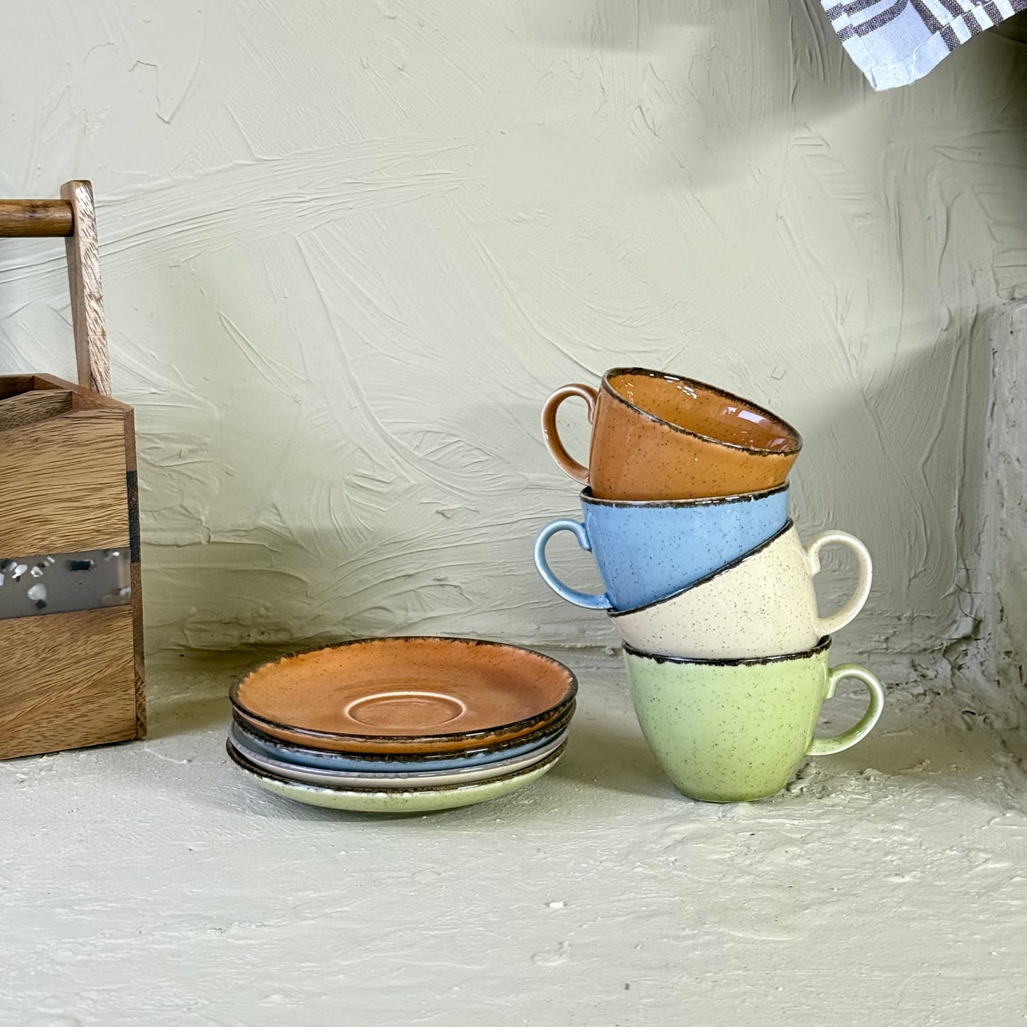 Porline Nescafe Renkli Kupa Seti 4 Kişilik KOD:0531