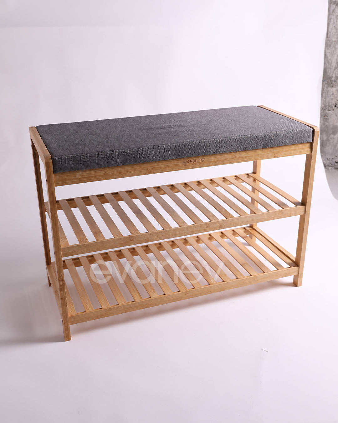 Doğal Bambu Minderli Ayakkabılık & Oturma Bench’i