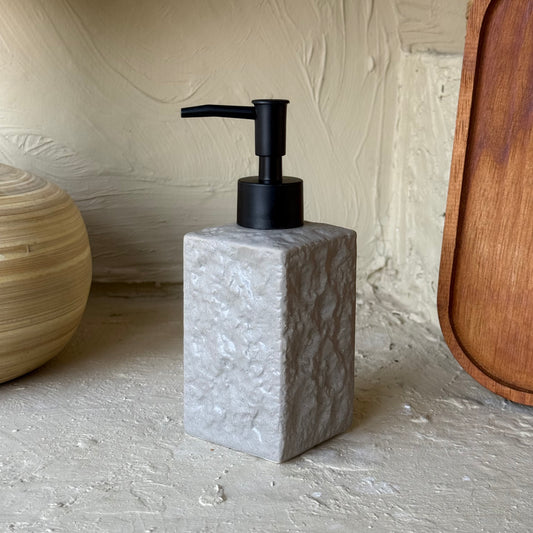 Mermer Desenli Porselen Sıvı Sabunluk Bej KOD:1463