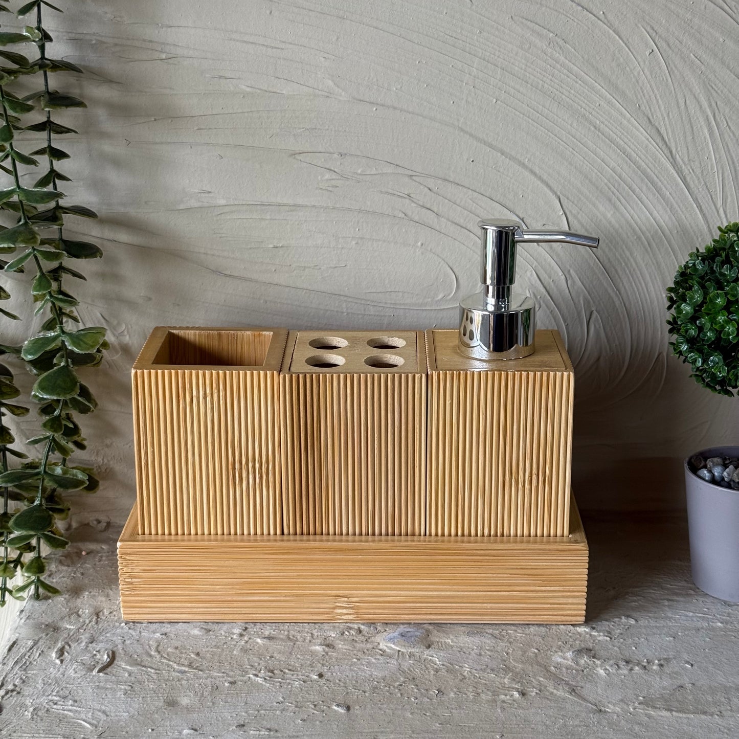 Evanev Bambu Banyo Seti 4 Parça KOD:6709