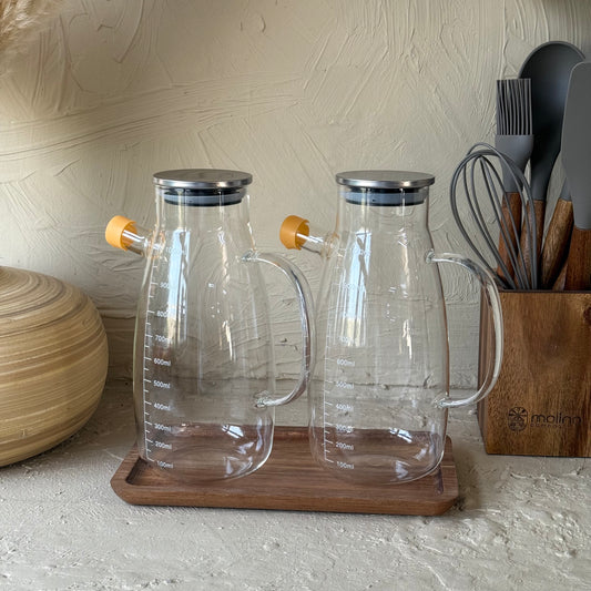 Arow Mary Akasya Standlı İkili Yağdanlık Seti 1 Litre KOD:6816