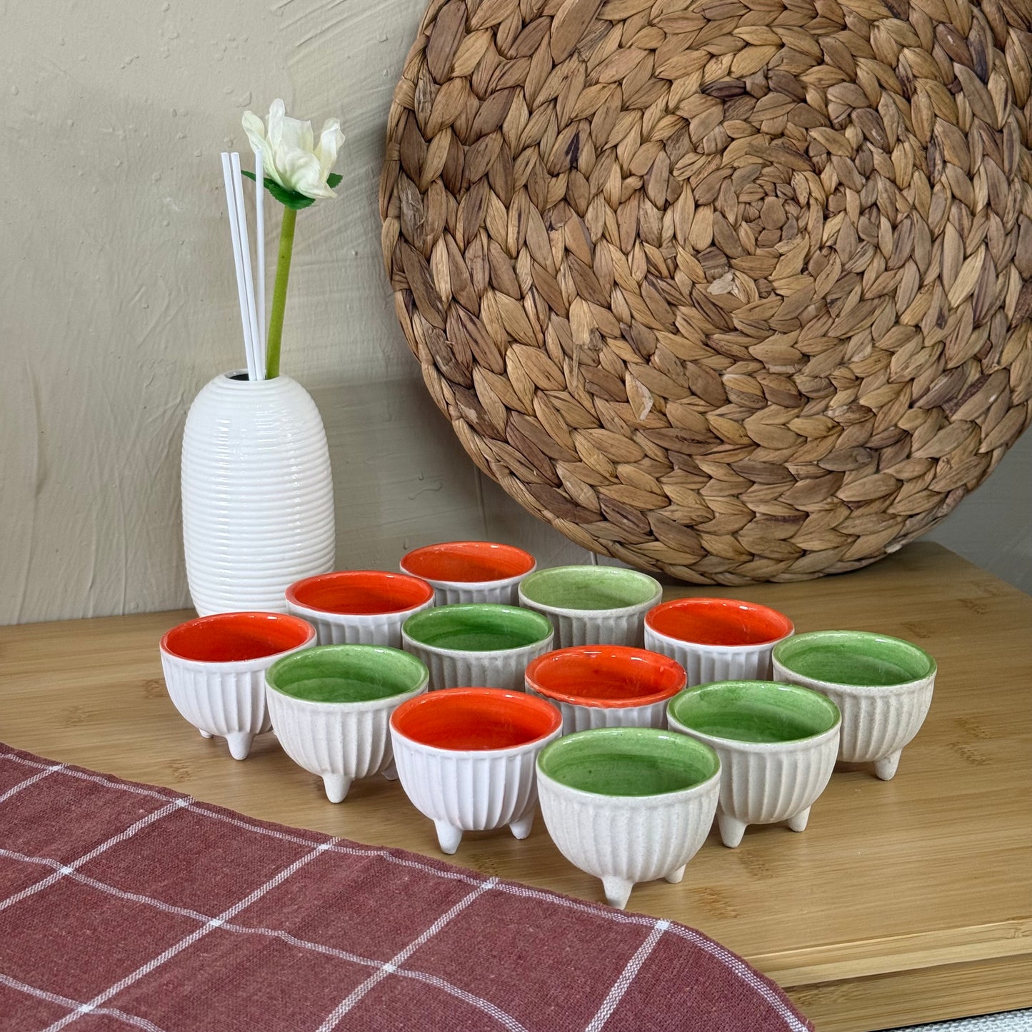 Pasha Çift Renkli Seramik 12 Li Lokumluk Seti KOD:0779