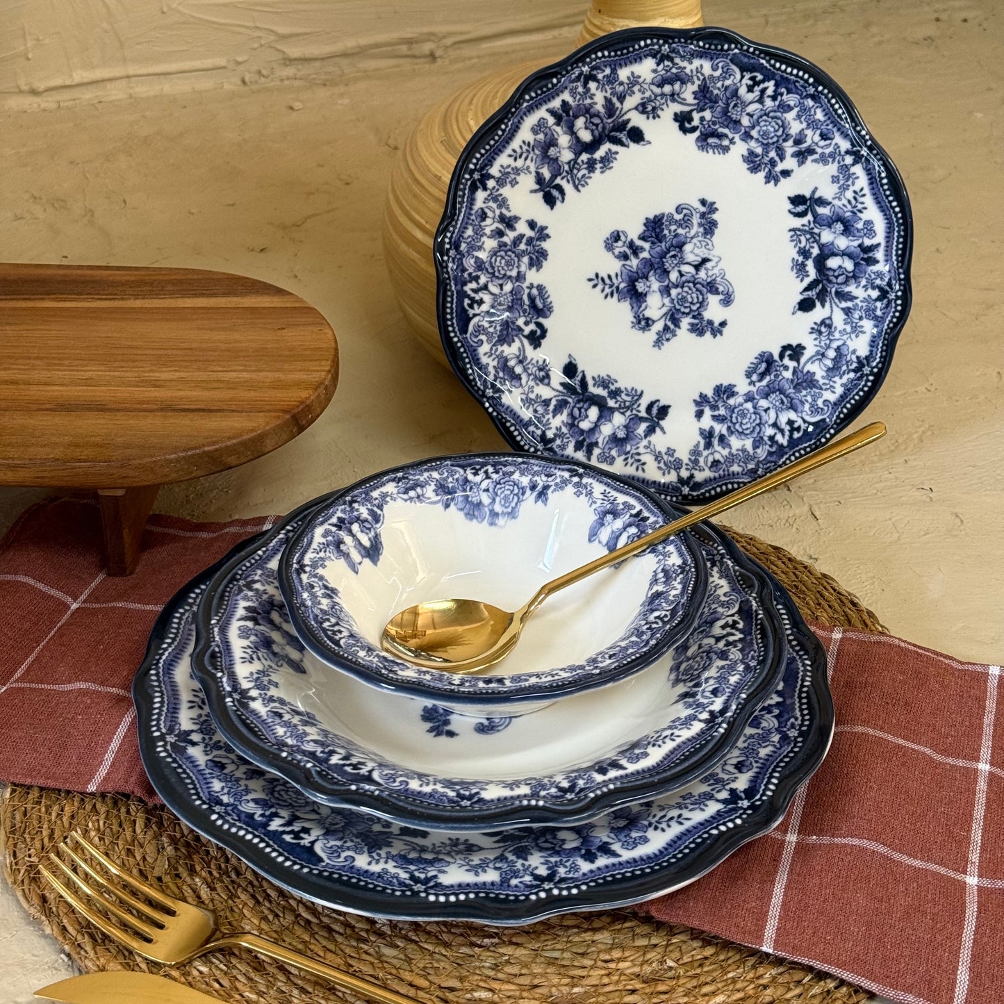 Porser 24 Parça Yemek Takımı 6 Kişilik KOD:VELOUR NAVY-30328