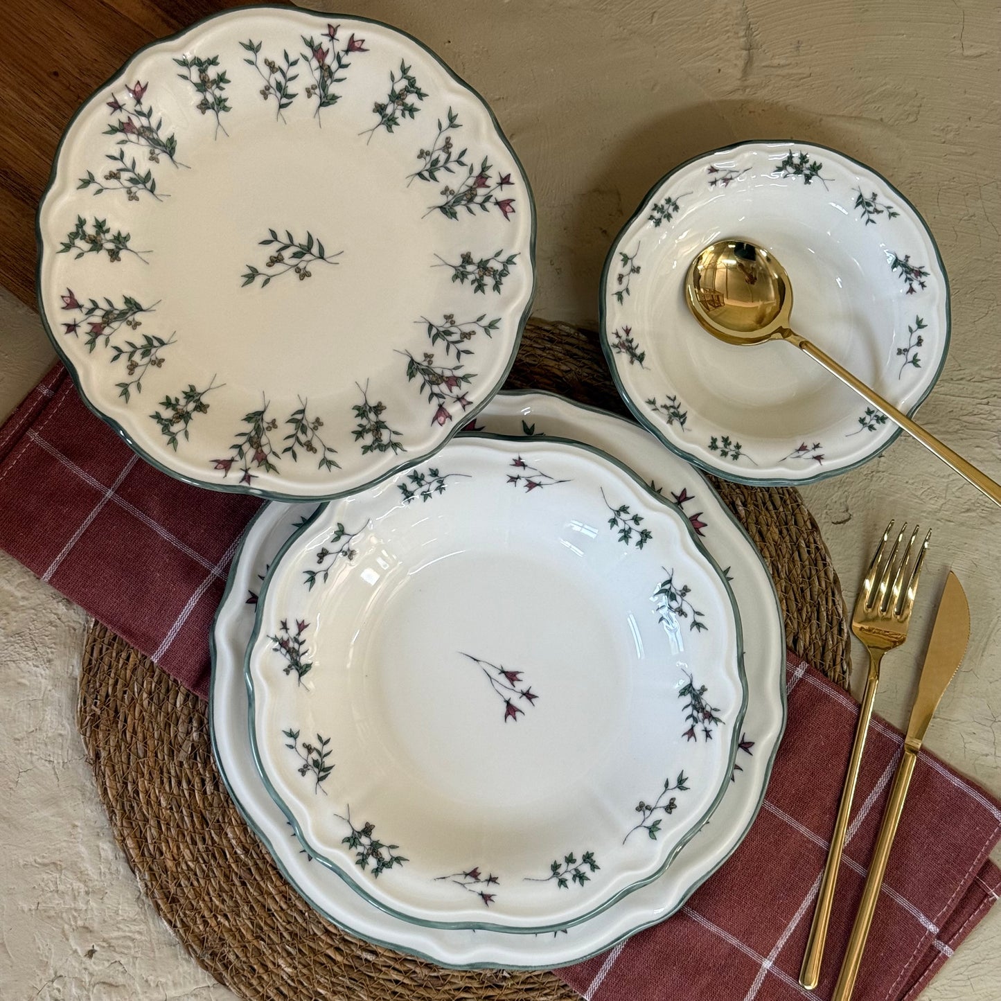 Porser 24 Parça Porselen Yemek Takımı 6 Kişilik KOD:TERRA-30302