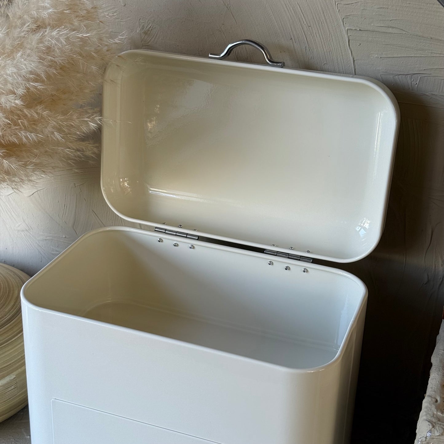 Vintage Çekmeceli Metal Ekmeklik Krem KOD:019