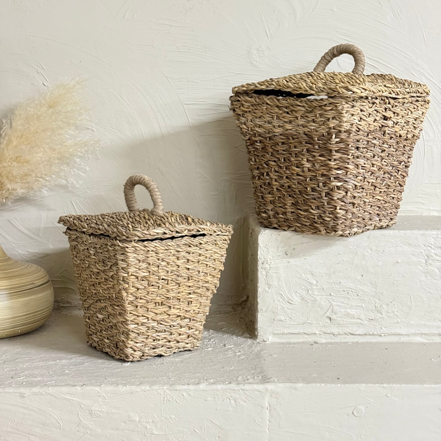 SVR Kapaklı İki Boy Kare Hasır Patates Soğanlık Naturel KOD:15841