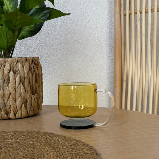 Mitally Lüks Borosilikat Cam Kupa Gold 350 ml KOD:032