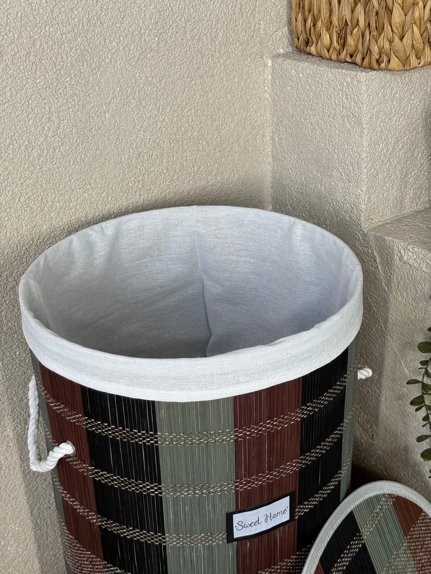Miray Bambu Yuvarlak Kirli Çamaşır Sepeti 60x30 cm KOD:50181