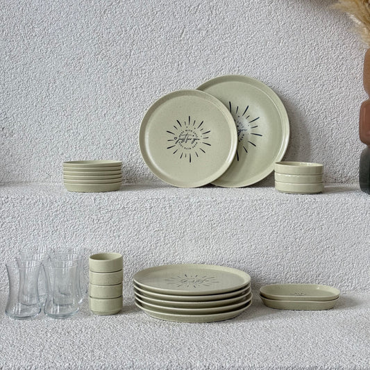 Pashally 28 Parça Porselen Kahvaltı Takımı Krem