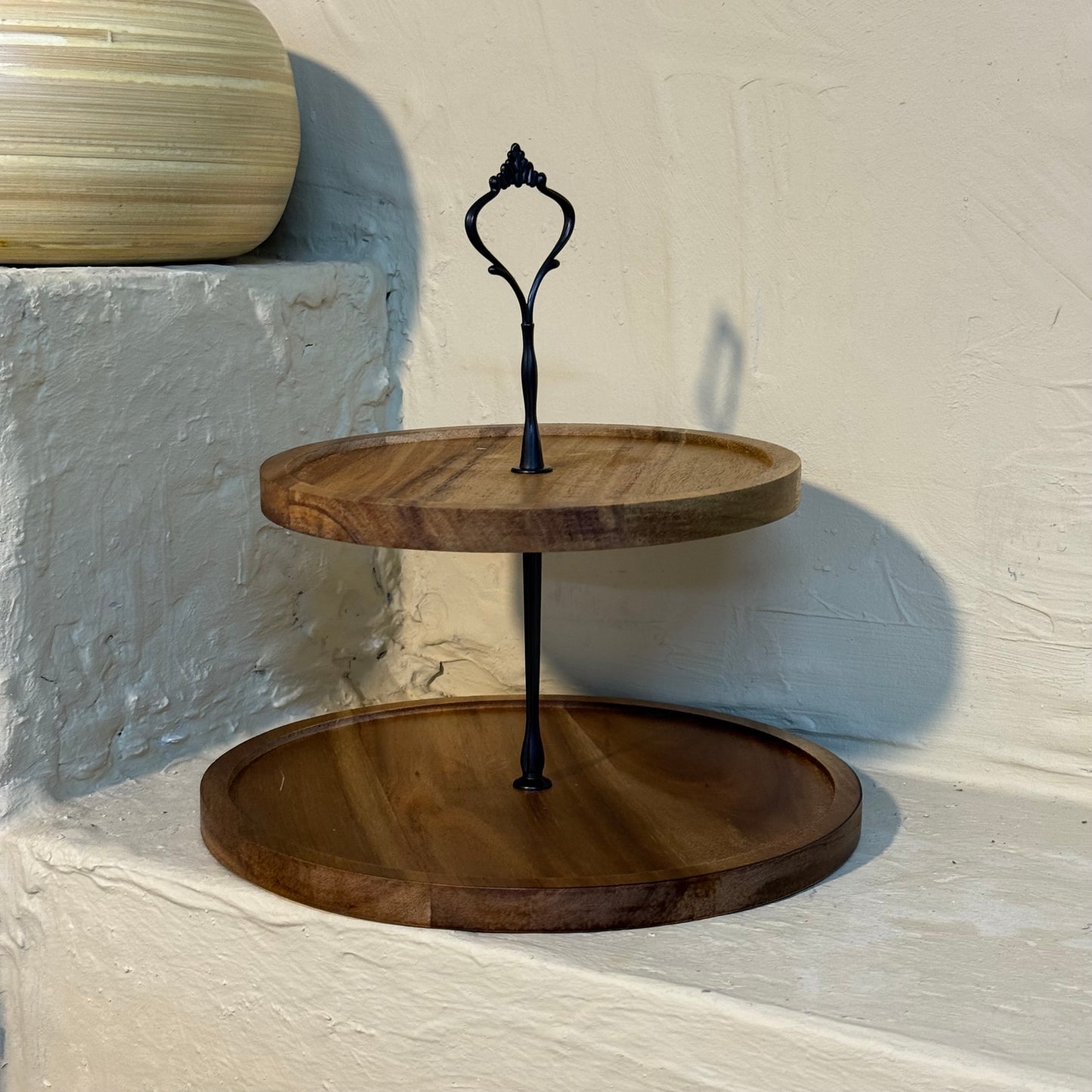 Milay Akasya Ağacı İki Katlı Yuvarlak Sunumluk KOD:164