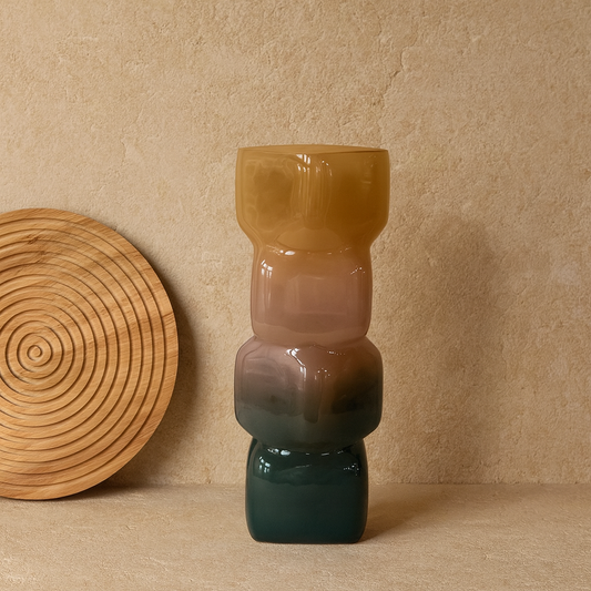 Selina Modern Cam Vazo Kahve Rengi Büyük Boy KOD:CH-341