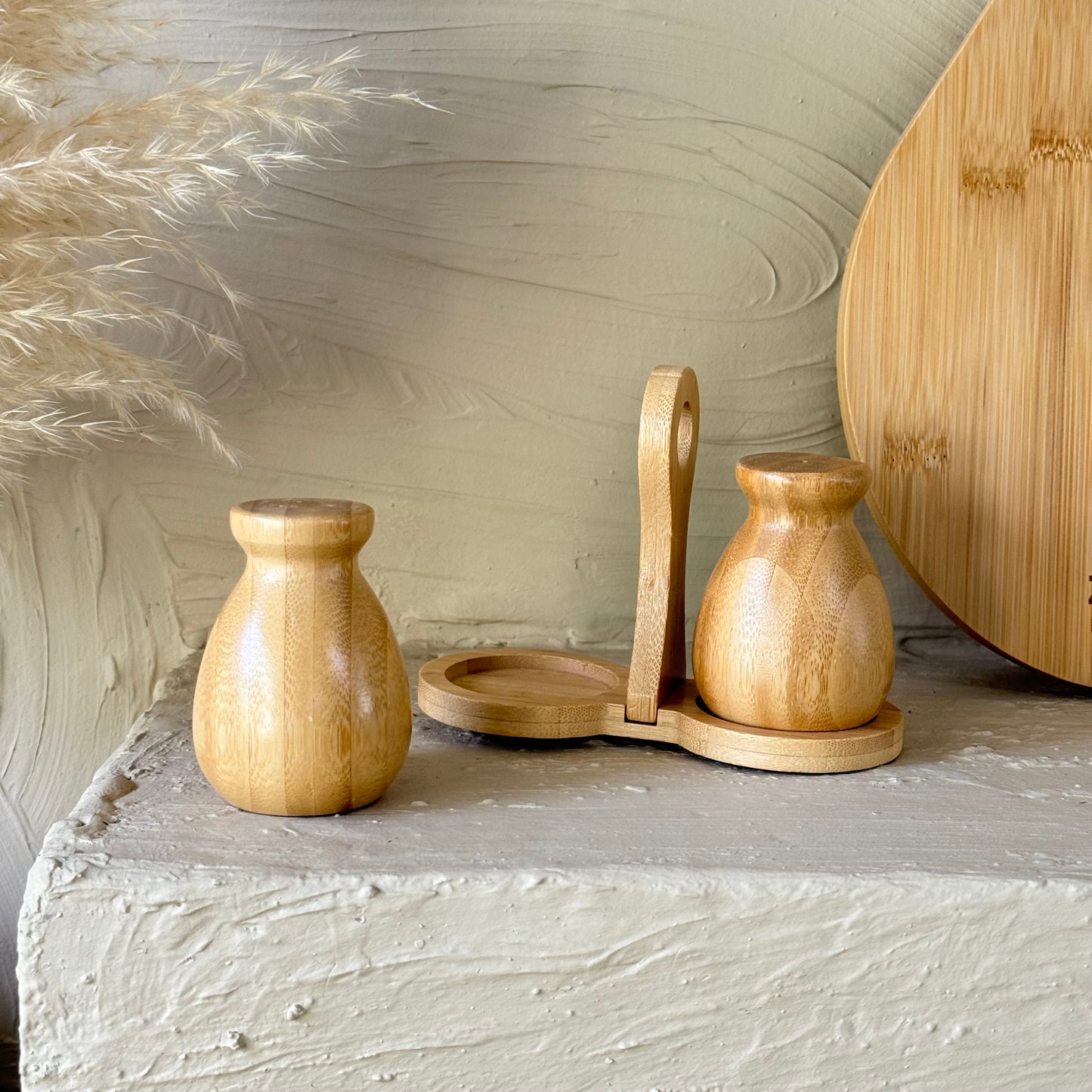 Tutku Bambu Standlı Tuzluk Biberlik Seti İkili