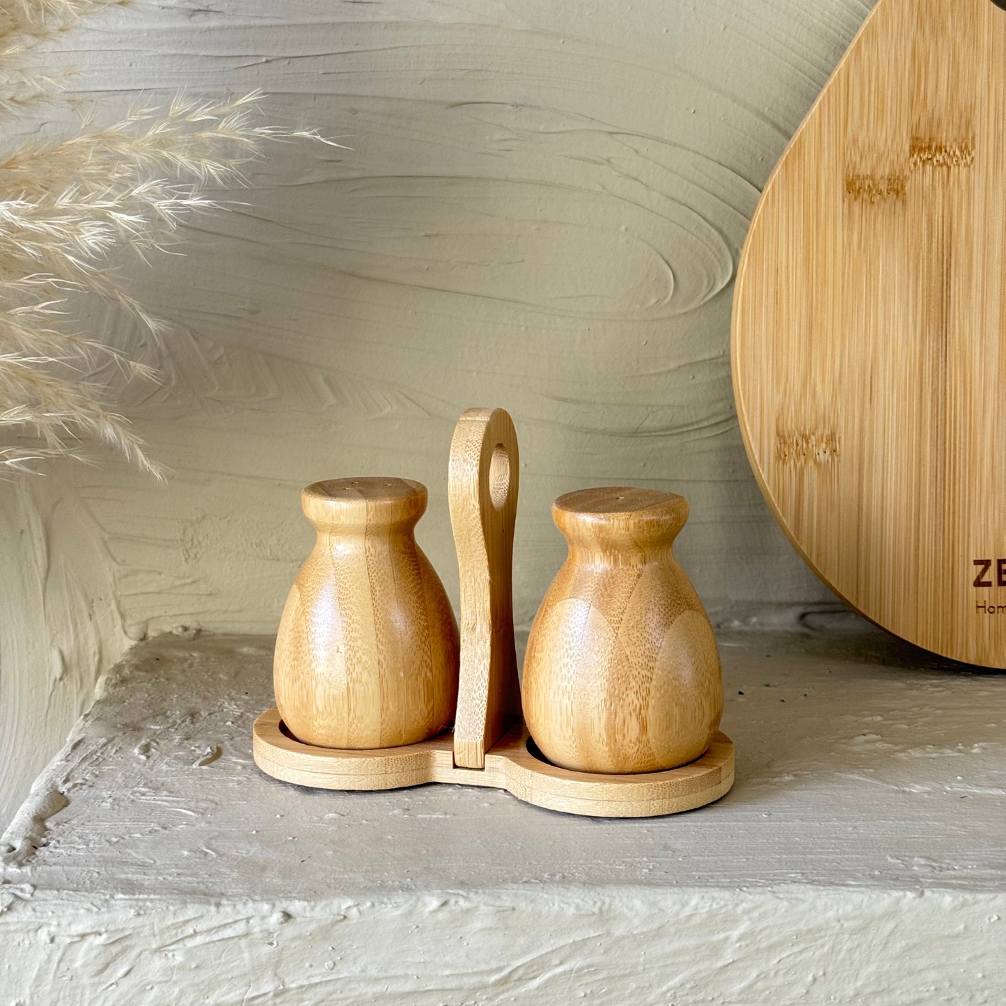 Tutku Bambu Standlı Tuzluk Biberlik Seti İkili