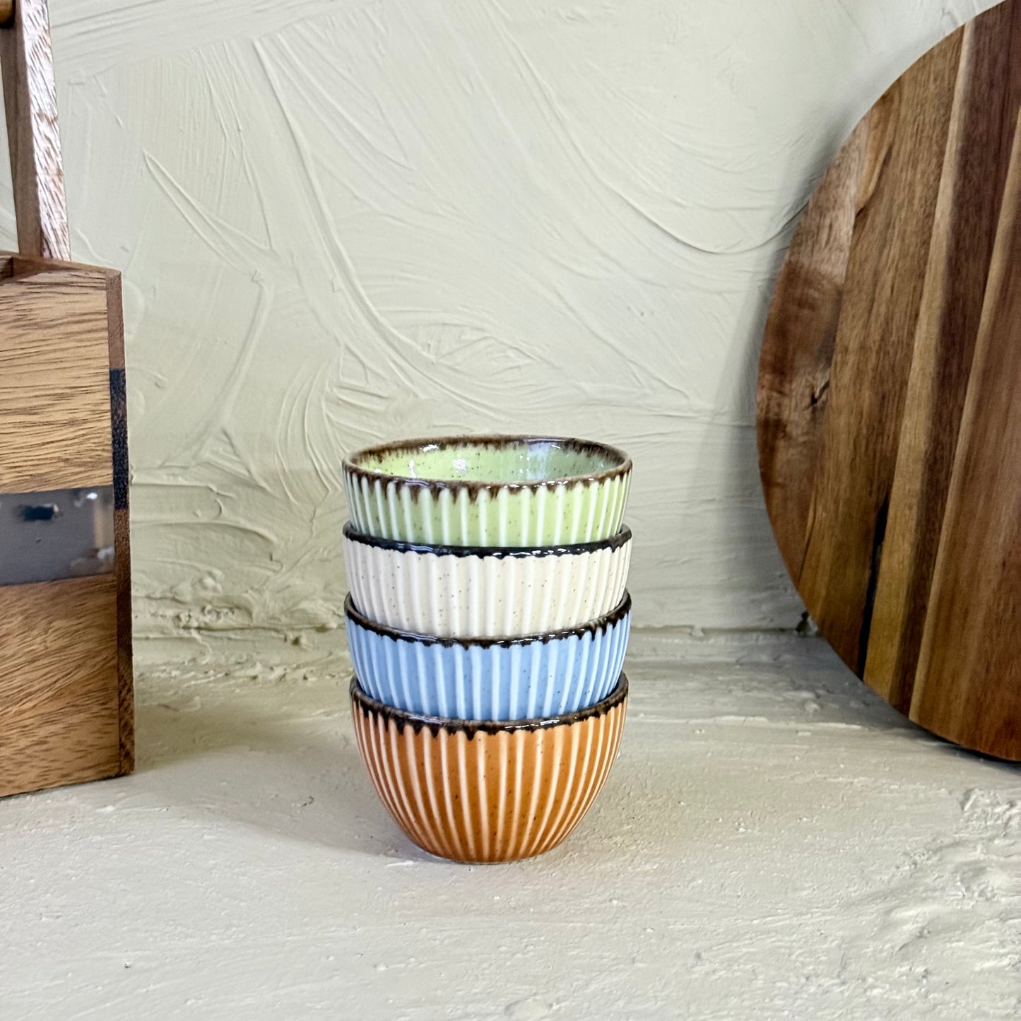 Porline 4 Lü Yuvarlak Kase Renkli 8 cm KOD:3773