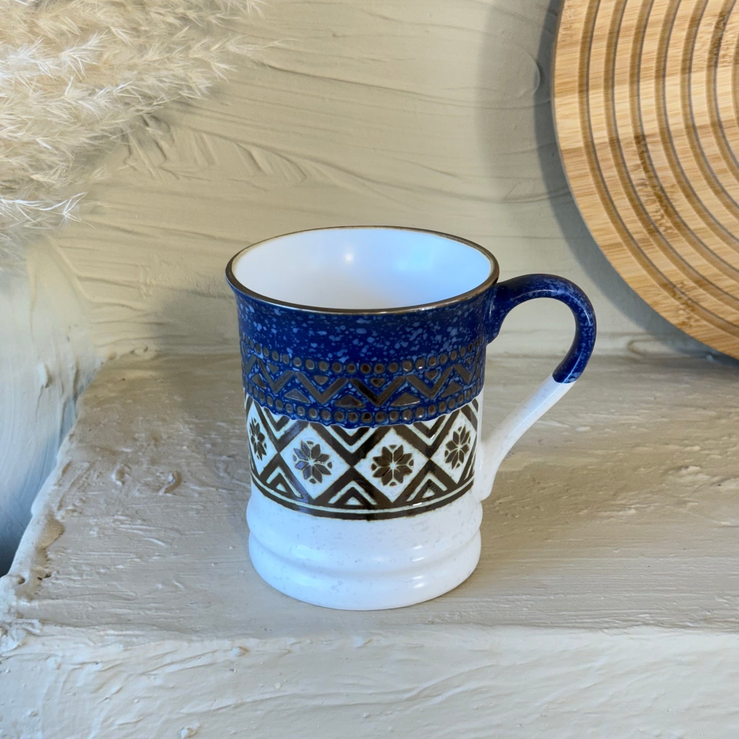 Tutku Porselen Boho Kupa 400 ml Saks Mavi KOD:3035