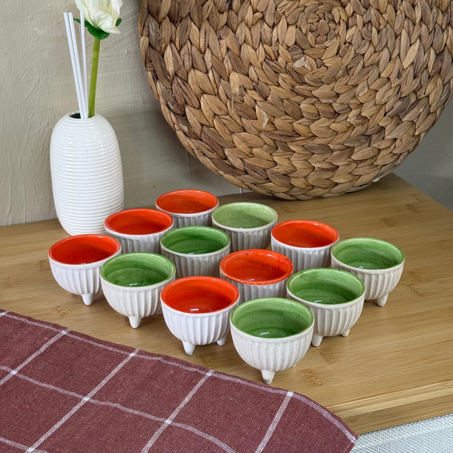 Pasha Çift Renkli Seramik 12 Li Lokumluk Seti KOD:0779