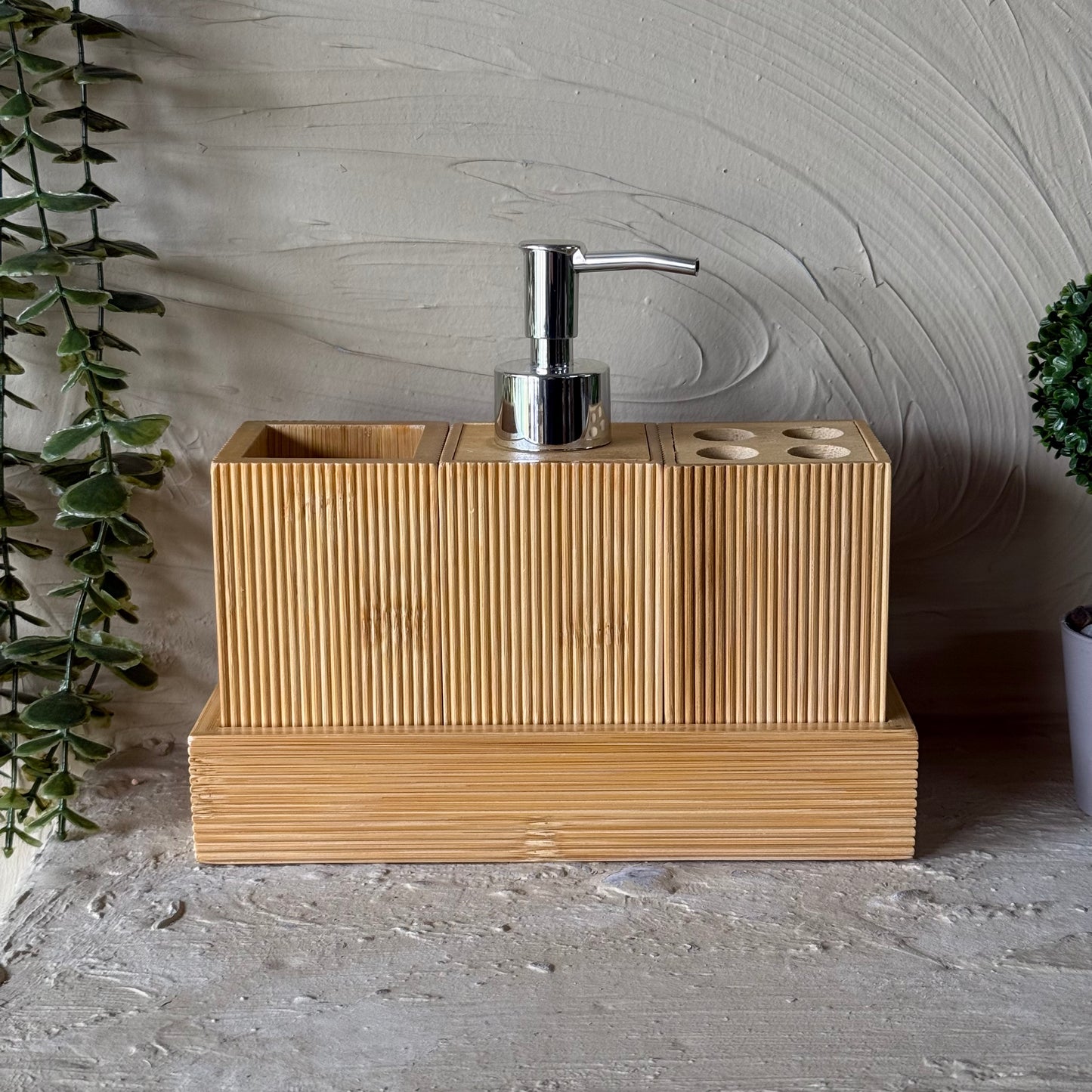 Evanev Bambu Banyo Seti 4 Parça KOD:6709