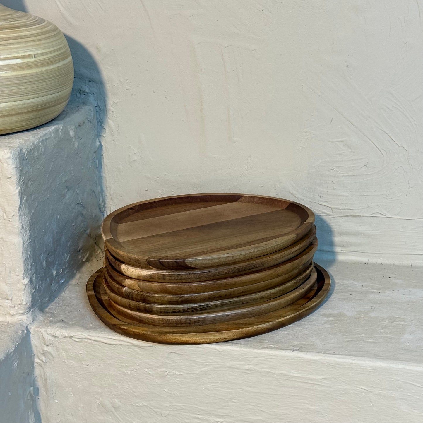 Milay Akasya Ağacı Oval Sunumluk Kahvaltılık Seti 7 Parça KOD:182