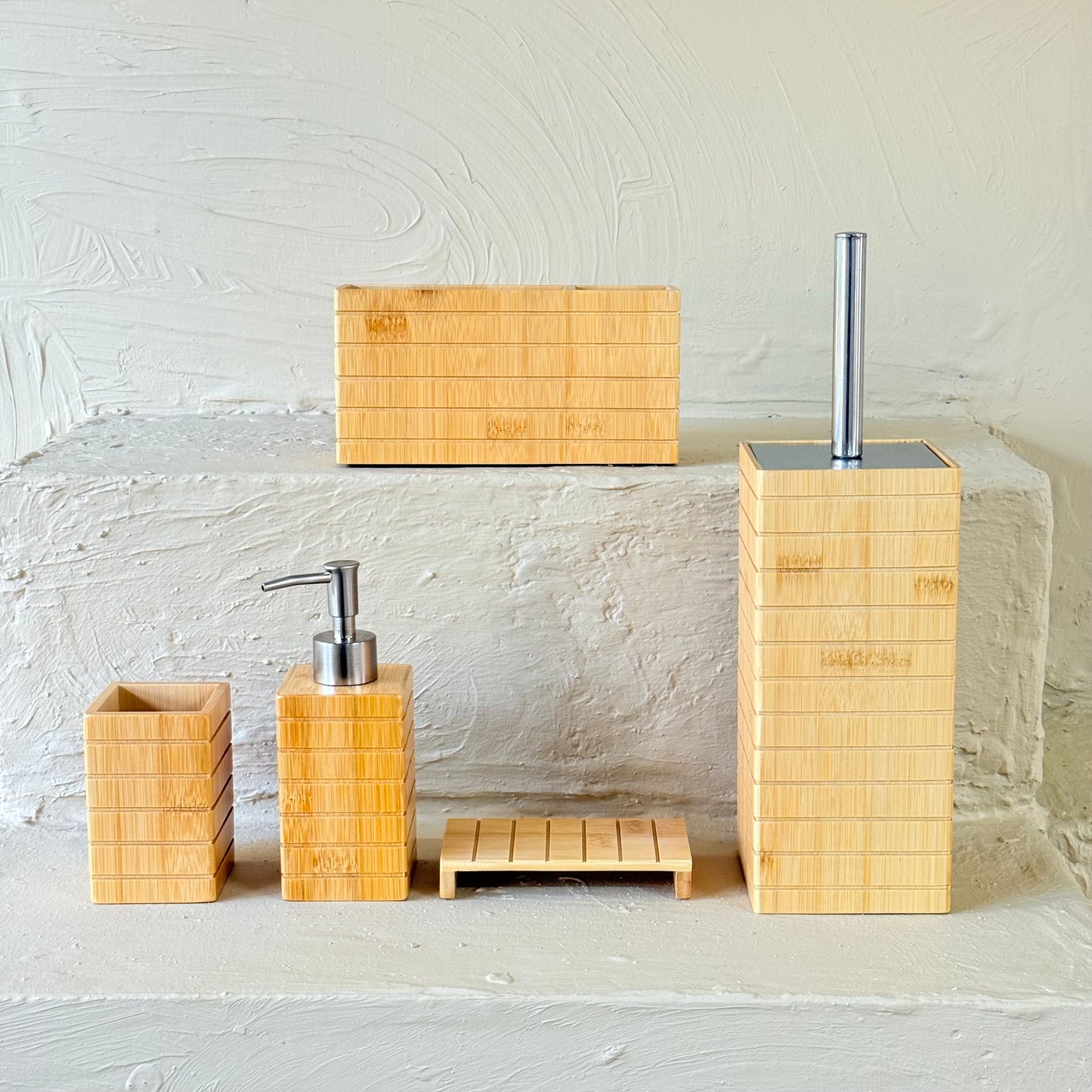 ZBERN 5 Parça Bambu Banyo Seti