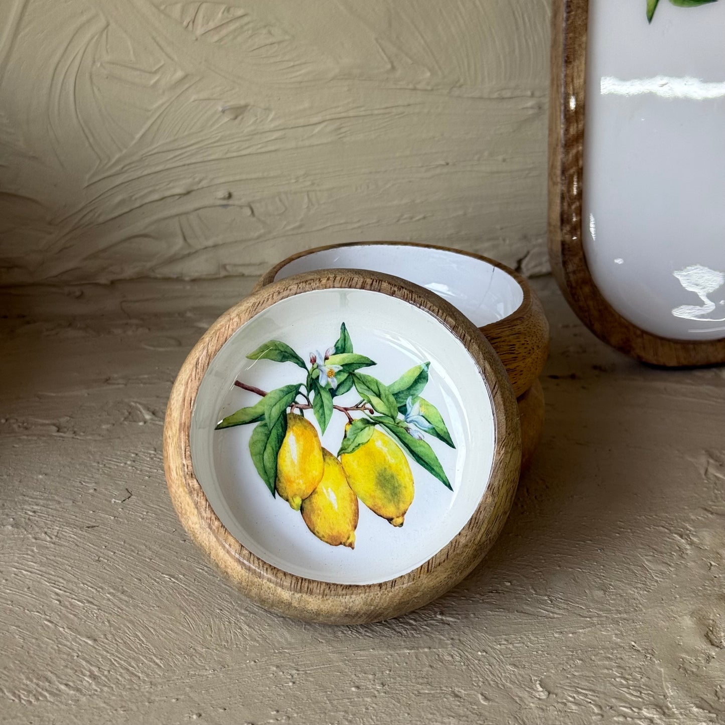 Selin Oval Standlı 3 lü Çerezlik Seti Kahvaltılık Lemon Desenli KOD:HSL-12