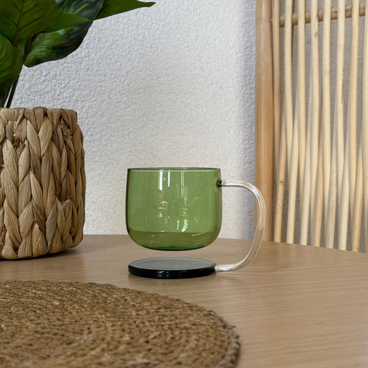 Mitally Lüks Borosilikat Cam Kupa Yeşil 350 ml KOD:032