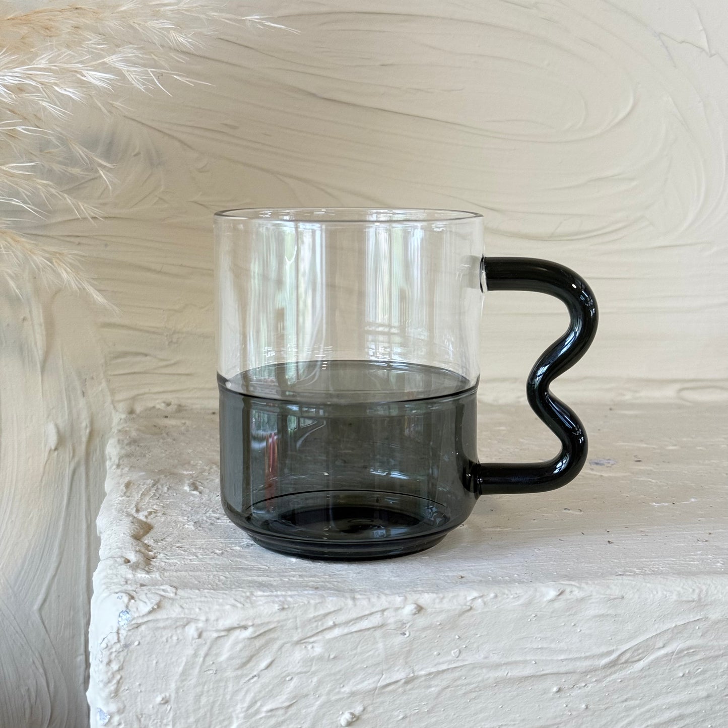 Tutku Borosilikat Cam Nescafe Kupa 400 ml Siyah KOD:030