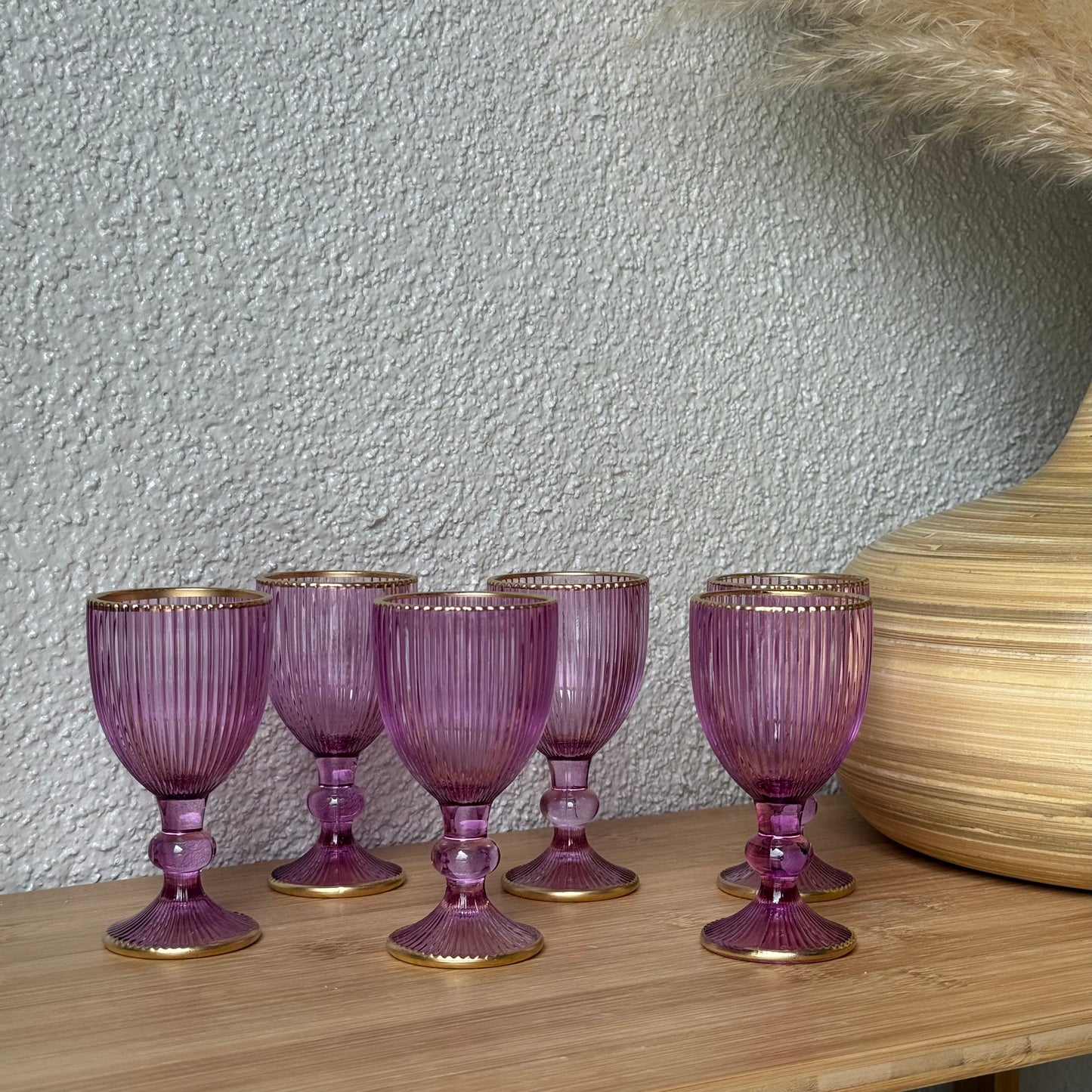 Wardy Yaldızlı Kahve Yanı Bardağı Set 6 Adet Mor