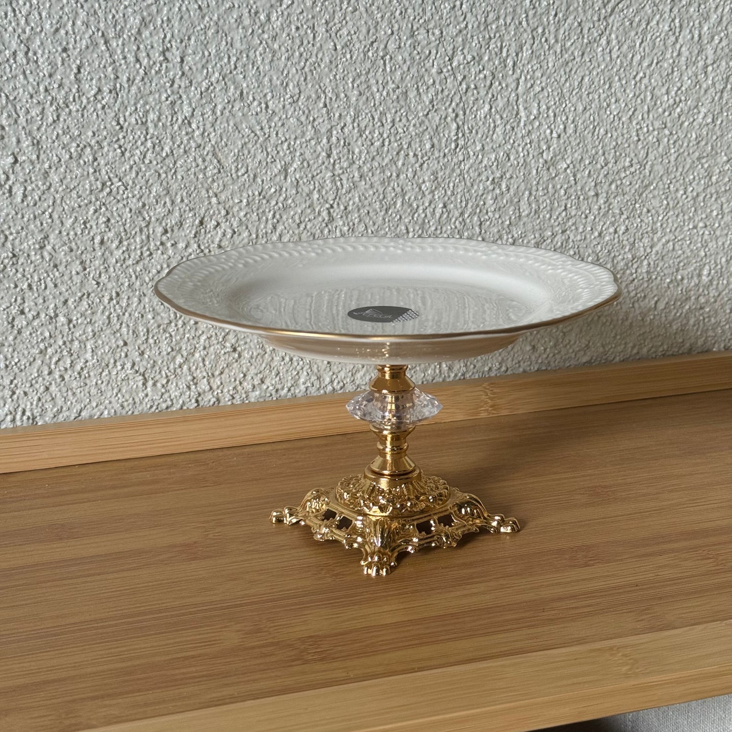 Firuze Gold Yaldızlı Ayaklı Porselen Sunumluk 19 cm Kod:3729