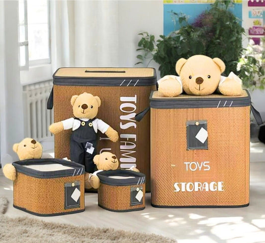 Bear Kirli Çamaşır Sepeti 4 Parça Set Gri