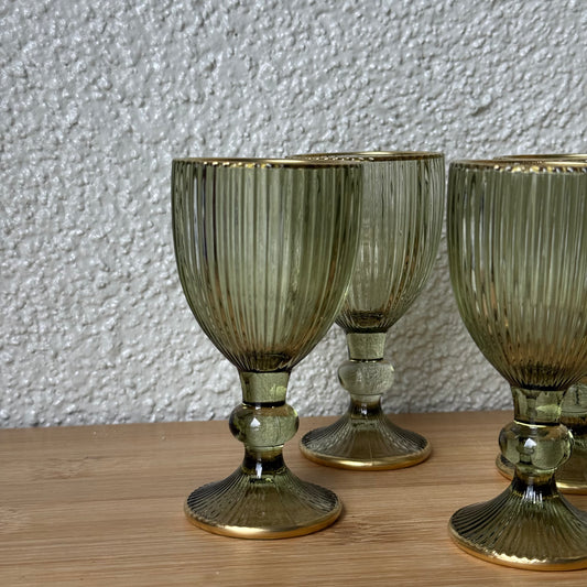 Wardy Yaldızlı Kahve Yanı Bardağı Set 6 Adet Yeşil