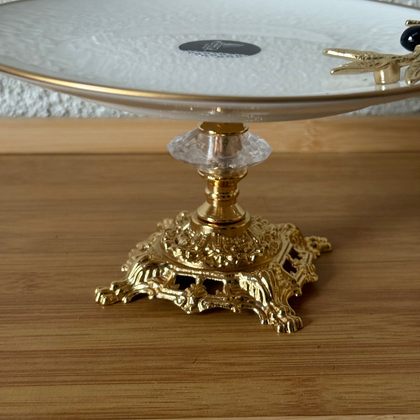 Oliva Siyah-Gold Yaldızlı Porselen Ayaklı Sunumluk Kod:3099