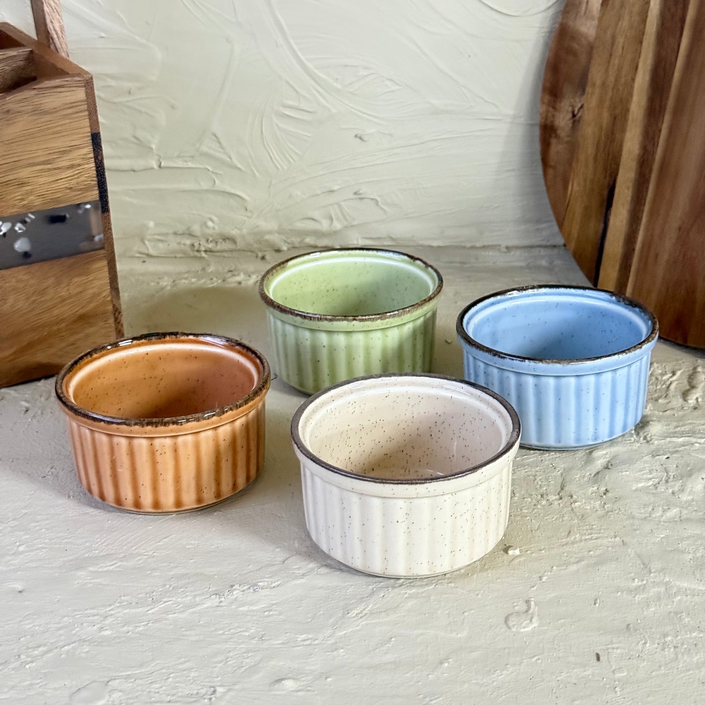 Porline Hitit Serisi 4'Lü Yuvarlak Sufle Renkli 10 cm KOD:1291