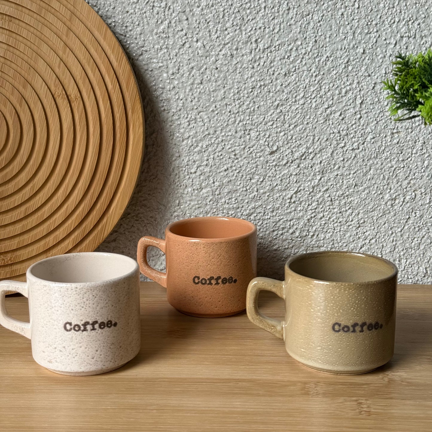 Coffee Renkli 3 Lü Kupa Seti