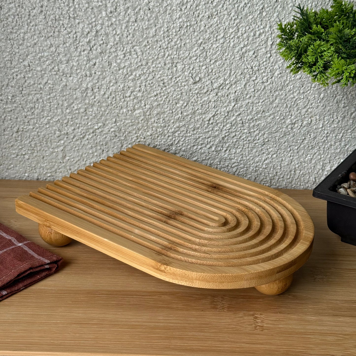 Svr Top Ayaklı Bambu Gökküşağı Sunumluk Küçük 24x17 Cm