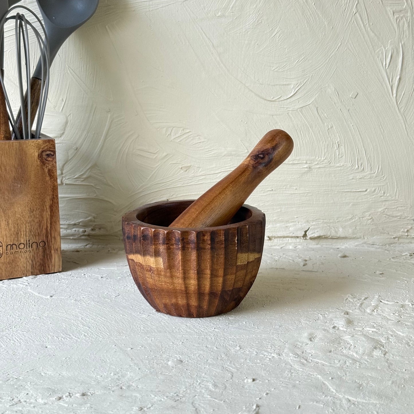 Arow Akasya Ağacı Çizgili Model Havan KOD:0949