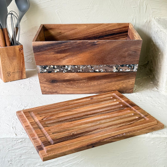 Arow Akasya Ağacı Ekmek Kutusu Epoksi Detay KOD:1152