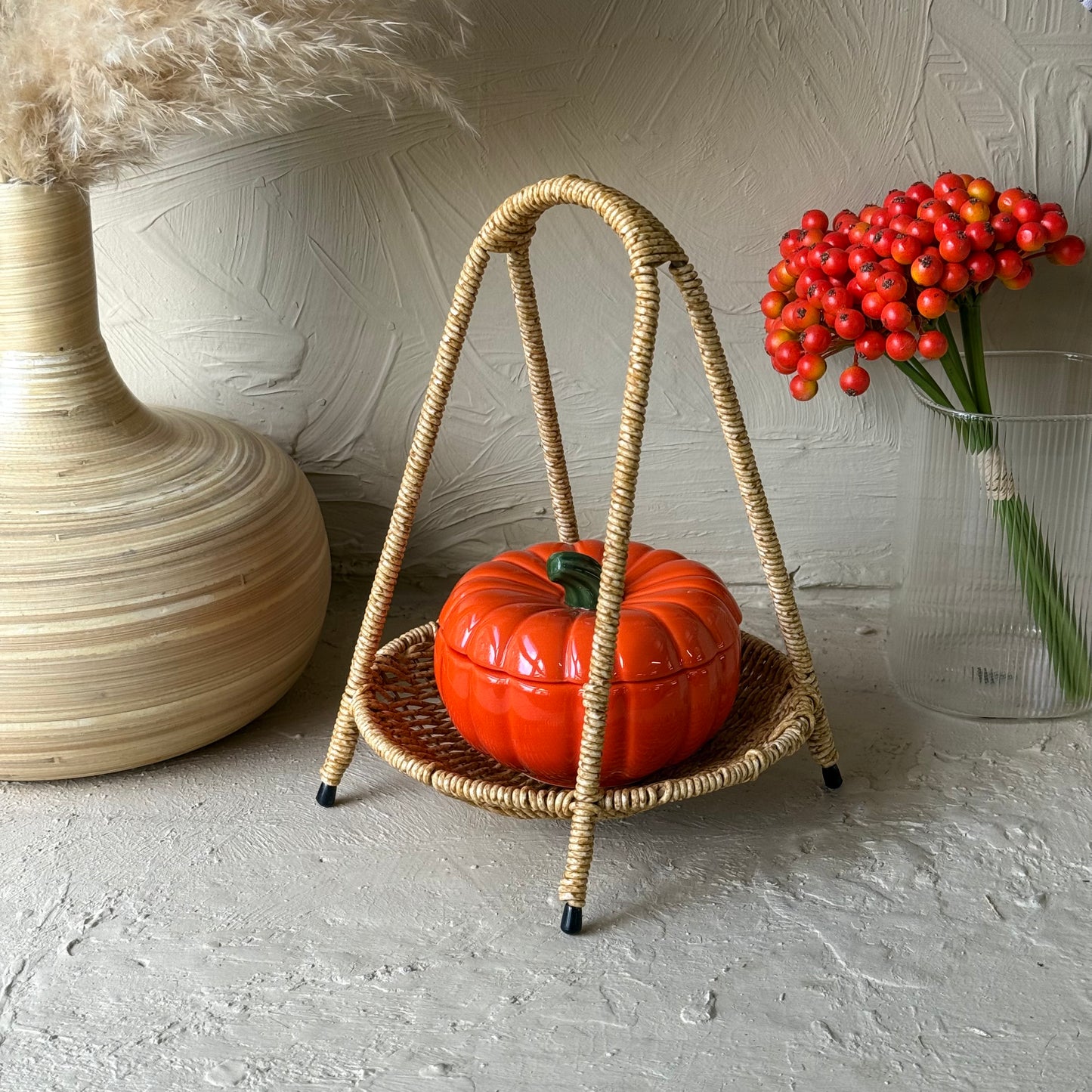 Deo Rattan Standlı Kabak Sunumluk Seti