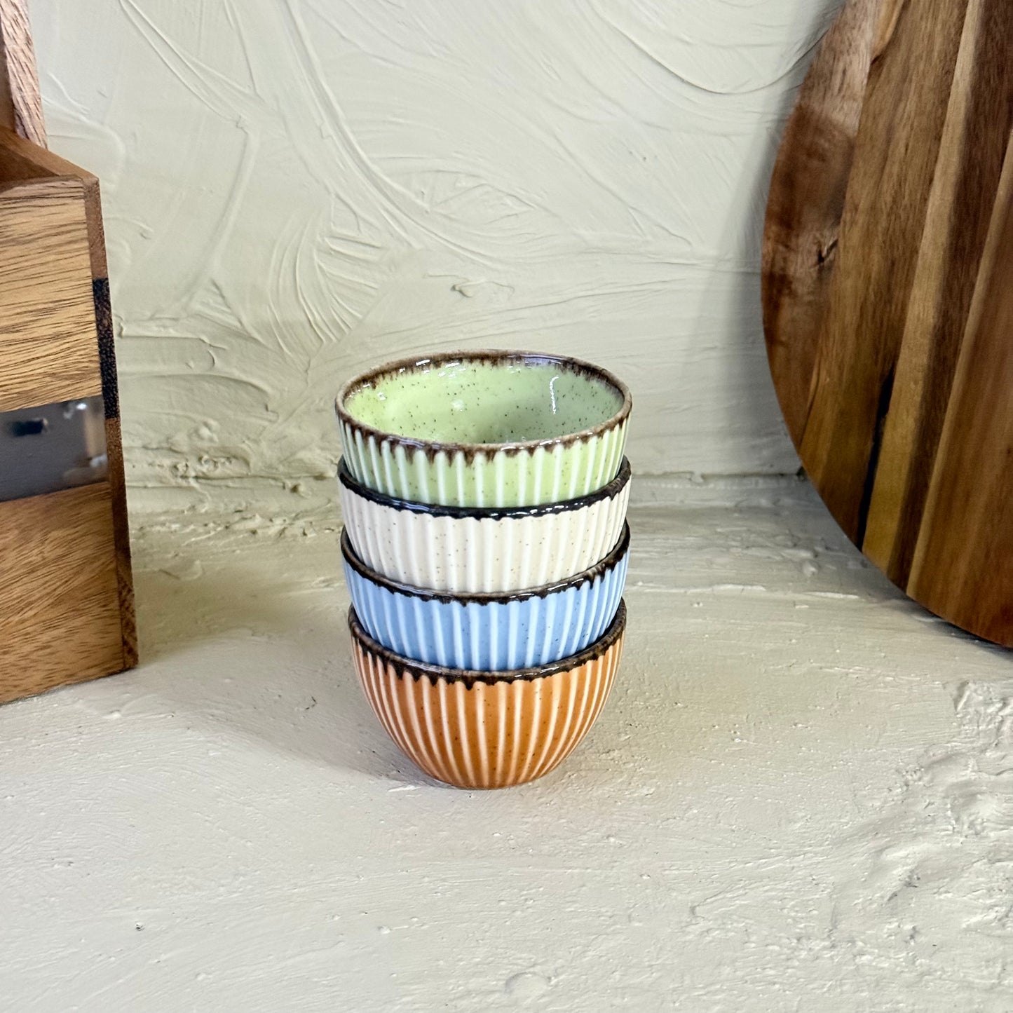 Porline 4 Lü Yuvarlak Kase Renkli 8 cm KOD:3773