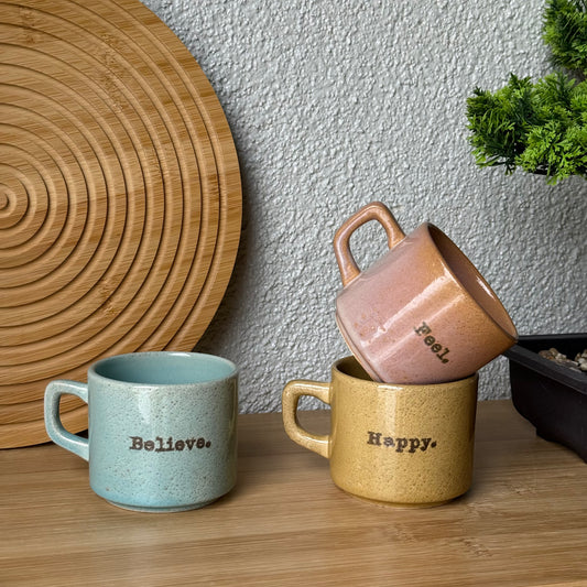 Coffee Renkli 3 Lü Kupa Seti