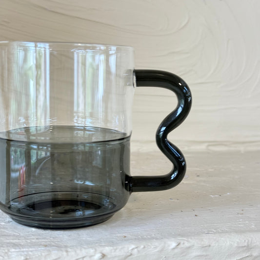 Tutku Borosilikat Cam Nescafe Kupa 400 ml Siyah KOD:030