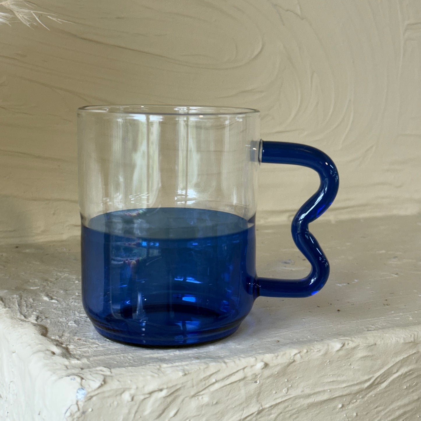 Tutku Borosilikat Cam Nescafe Kupa 400 ml Mavi KOD:030