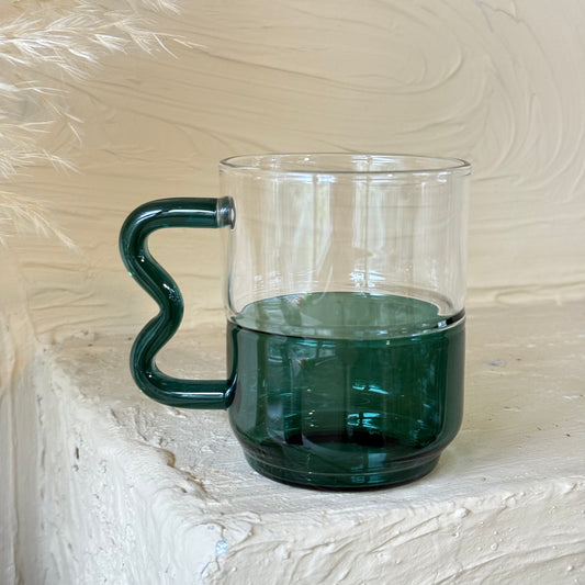 Tutku Borosilikat Cam Nescafe Kupa 400 ml Zümrüt KOD:030