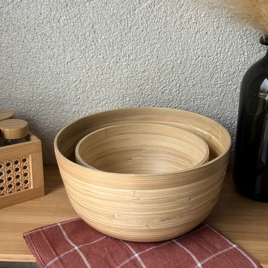 Boho Bambu İkili Salata Kasesi