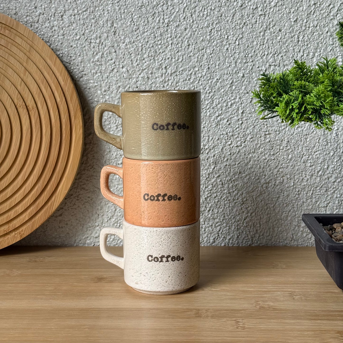 Coffee Renkli 3 Lü Kupa Seti