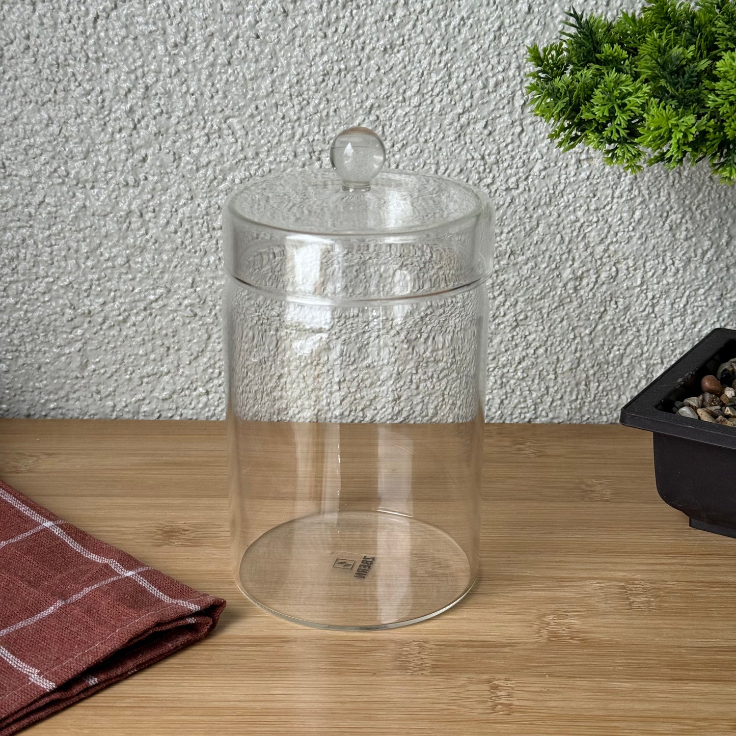 ZBERN Silindir Cam Kapaklı Kavanoz 15x9 cm