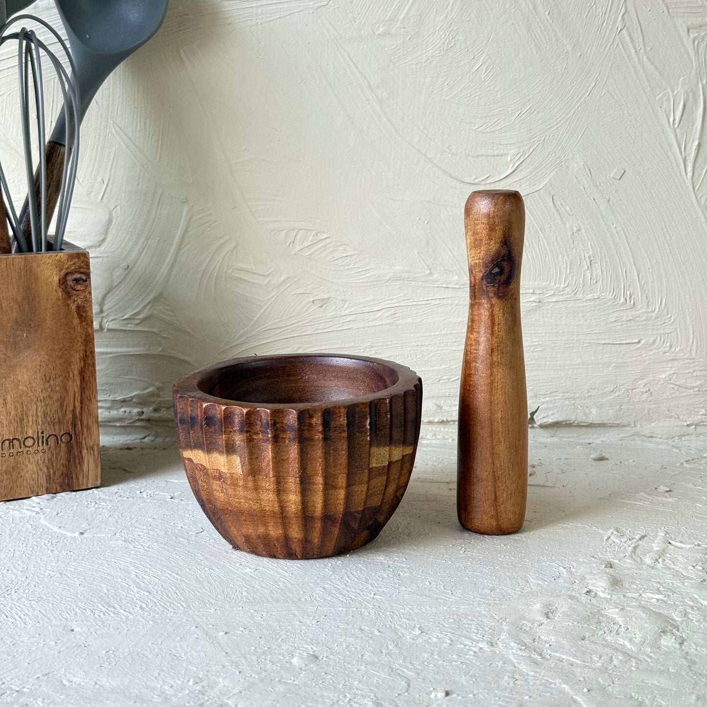 Arow Akasya Ağacı Çizgili Model Havan KOD:0949