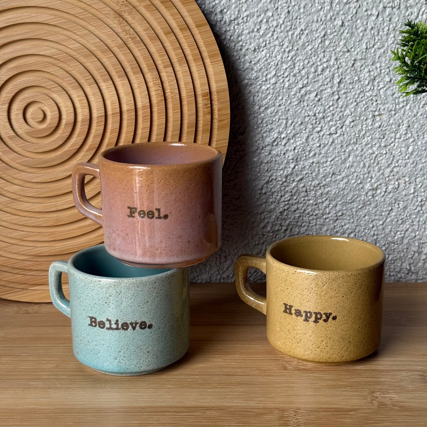 Coffee Renkli 3 Lü Kupa Seti