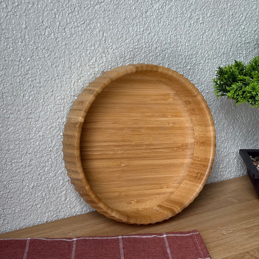 Miena Dalgalı Model Bambu Büyük Salata Kase 21x21x6 cm