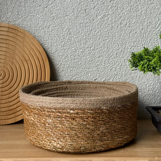 Svr 7 Parça Yuvarlak Hasır Sepet Seti Naturel